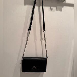 Coach- Black Flap Clutch Crossbody